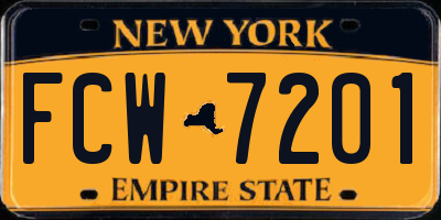 NY license plate FCW7201