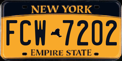 NY license plate FCW7202