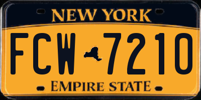 NY license plate FCW7210