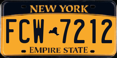 NY license plate FCW7212