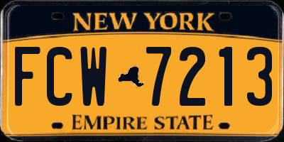 NY license plate FCW7213