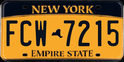 NY license plate FCW7215