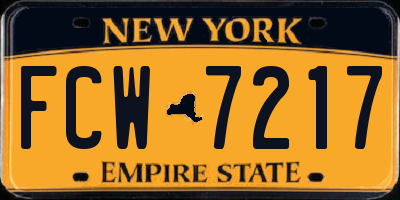 NY license plate FCW7217