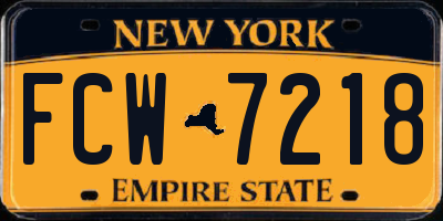 NY license plate FCW7218