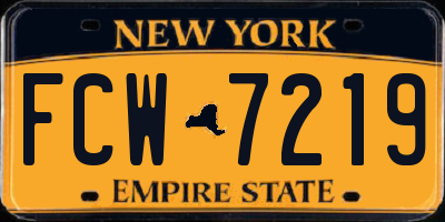 NY license plate FCW7219