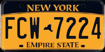 NY license plate FCW7224