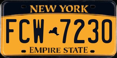 NY license plate FCW7230