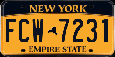 NY license plate FCW7231