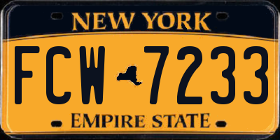 NY license plate FCW7233
