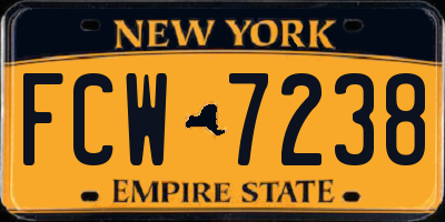 NY license plate FCW7238