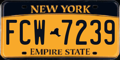 NY license plate FCW7239