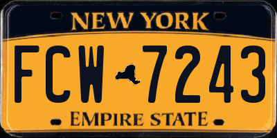NY license plate FCW7243