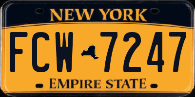 NY license plate FCW7247