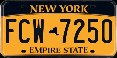 NY license plate FCW7250