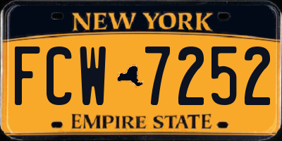 NY license plate FCW7252