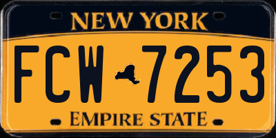 NY license plate FCW7253
