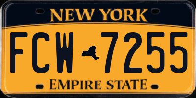 NY license plate FCW7255