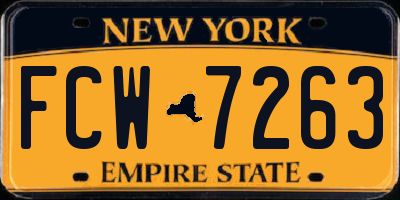 NY license plate FCW7263