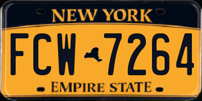 NY license plate FCW7264