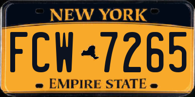 NY license plate FCW7265