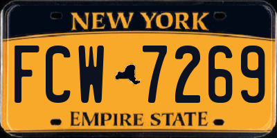 NY license plate FCW7269