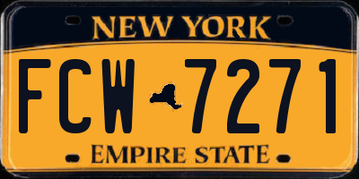 NY license plate FCW7271