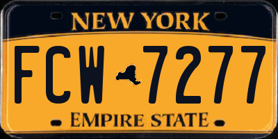 NY license plate FCW7277