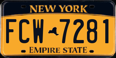 NY license plate FCW7281