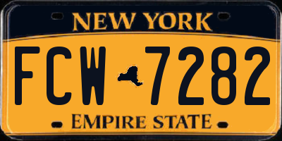 NY license plate FCW7282