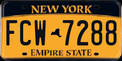 NY license plate FCW7288