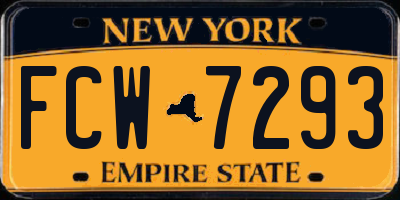 NY license plate FCW7293