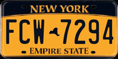 NY license plate FCW7294