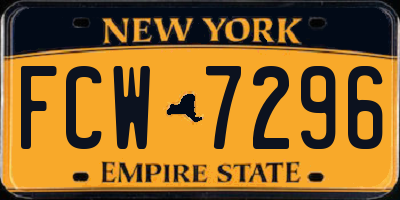 NY license plate FCW7296