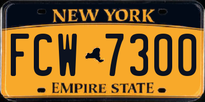 NY license plate FCW7300