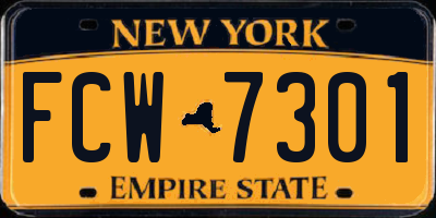 NY license plate FCW7301