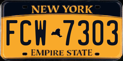 NY license plate FCW7303