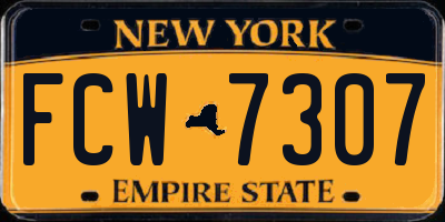 NY license plate FCW7307