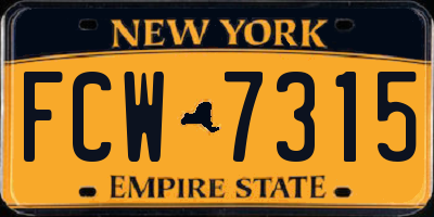 NY license plate FCW7315