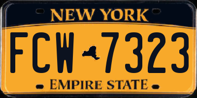 NY license plate FCW7323