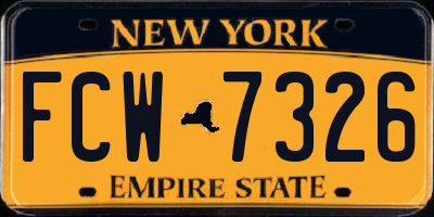 NY license plate FCW7326
