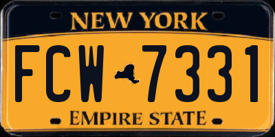 NY license plate FCW7331