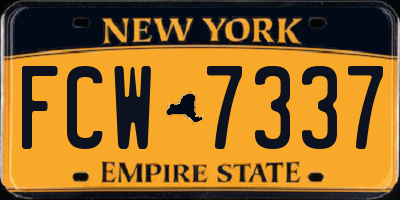 NY license plate FCW7337