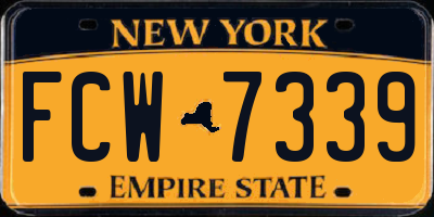 NY license plate FCW7339