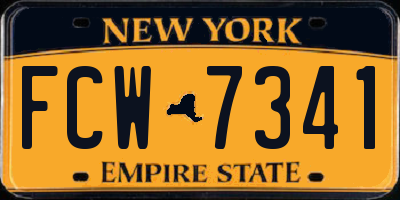 NY license plate FCW7341