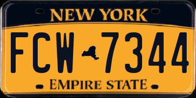 NY license plate FCW7344