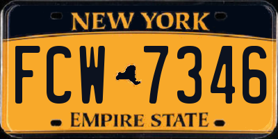NY license plate FCW7346
