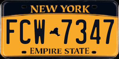 NY license plate FCW7347