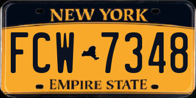 NY license plate FCW7348
