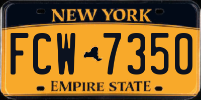 NY license plate FCW7350