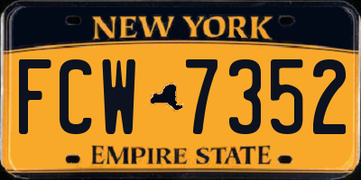 NY license plate FCW7352